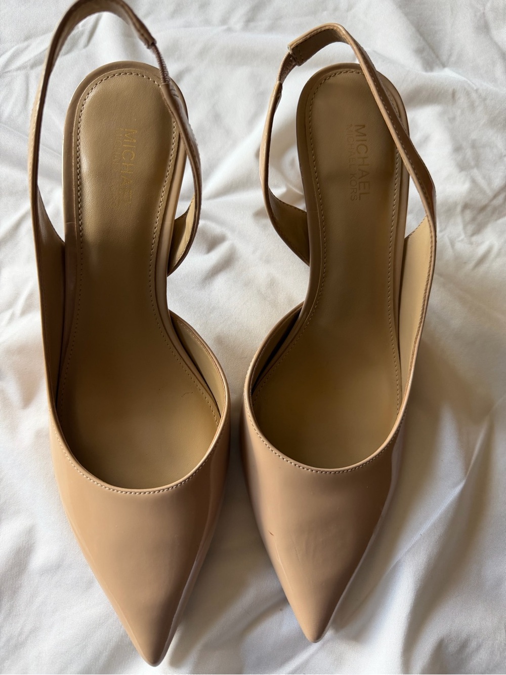Michael Kors Beige Pointed-Toe Slingback Pumps